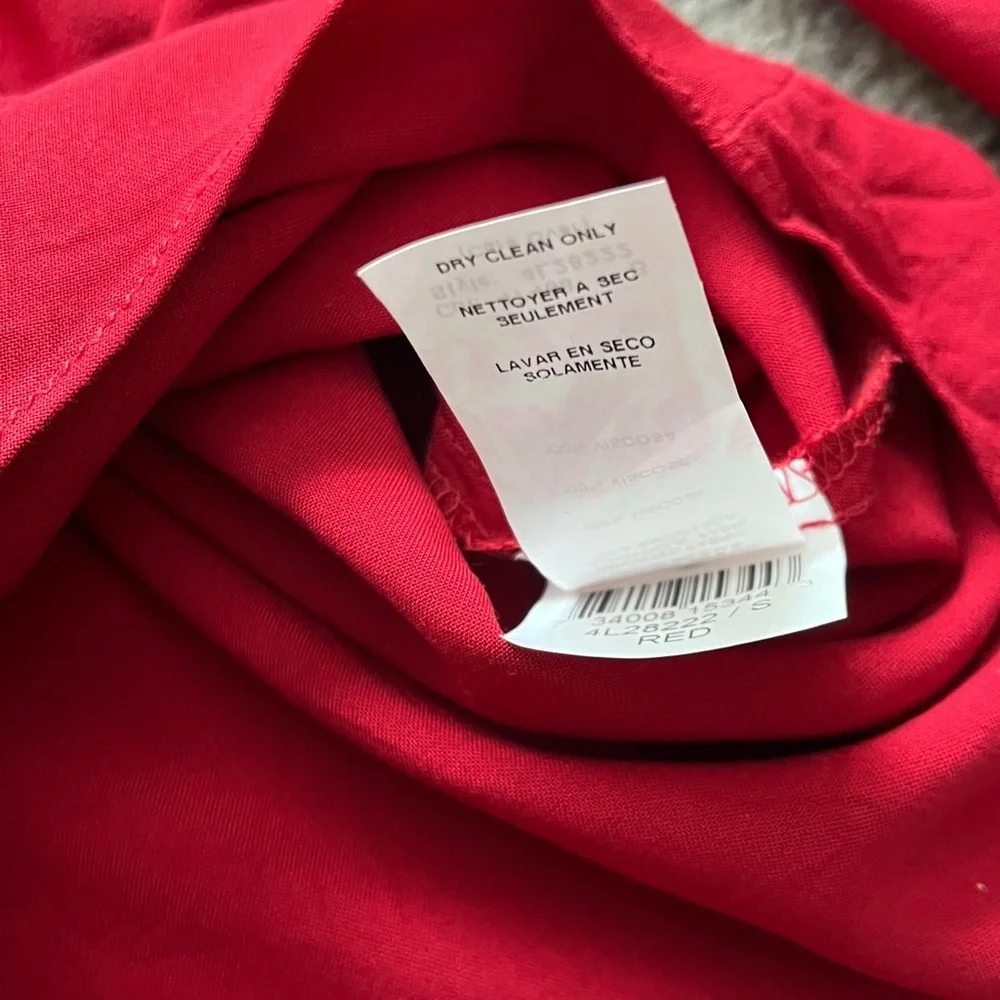 Karen Kane Red Button-Up Tie Front Blouse - Picture 7 of 14